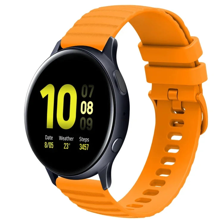 Bracelet de montre en silicone à motif de points ondulés de 20 mm, couleur unie, pour Samsung Galaxy Watch 4 Classic 42mm, pour Samsung Galaxy Watch 4 Classic 46mm, pour Samsung Galaxy Watch Active 2 40mm, pour Samsung Galaxy Watch Active 2 44mm