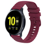 Bracelet de montre en silicone à motif de points ondulés de 20 mm, couleur unie, pour Samsung Galaxy Watch 4 Classic 42mm, pour Samsung Galaxy Watch 4 Classic 46mm, pour Samsung Galaxy Watch Active 2 40mm, pour Samsung Galaxy Watch Active 2 44mm