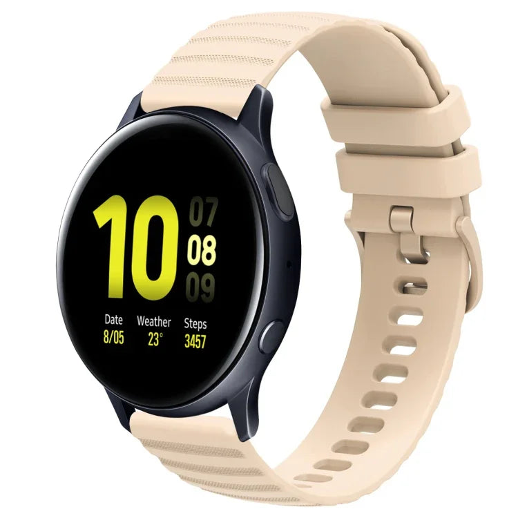 Bracelet de montre en silicone à motif de points ondulés de 20 mm, couleur unie, pour Samsung Galaxy Watch 4 Classic 42mm, pour Samsung Galaxy Watch 4 Classic 46mm, pour Samsung Galaxy Watch Active 2 40mm, pour Samsung Galaxy Watch Active 2 44mm