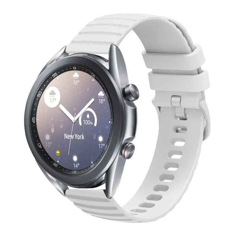 Bracelet de montre en silicone à motif points ondulés de 22 mm, couleur unie, pour Samsung Galaxy Watch3 45mm, pour Samsung Galaxy Watch 46mm, pour Samsung Gear S3 Classic, pour Samsung Gear S3 Frontier