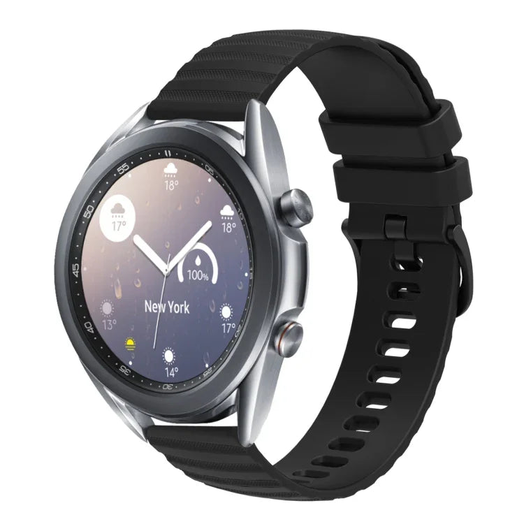 Bracelet de montre en silicone à motif points ondulés de 22 mm, couleur unie, pour Samsung Galaxy Watch3 45mm, pour Samsung Galaxy Watch 46mm, pour Samsung Gear S3 Classic, pour Samsung Gear S3 Frontier