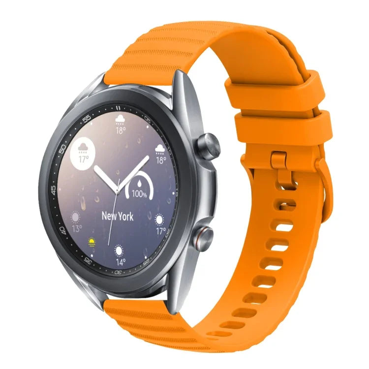 Bracelet de montre en silicone à motif points ondulés de 22 mm, couleur unie, pour Samsung Galaxy Watch3 45mm, pour Samsung Galaxy Watch 46mm, pour Samsung Gear S3 Classic, pour Samsung Gear S3 Frontier