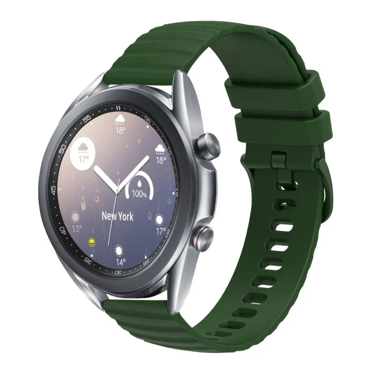 Bracelet de montre en silicone à motif points ondulés de 22 mm, couleur unie, pour Samsung Galaxy Watch3 45mm, pour Samsung Galaxy Watch 46mm, pour Samsung Gear S3 Classic, pour Samsung Gear S3 Frontier