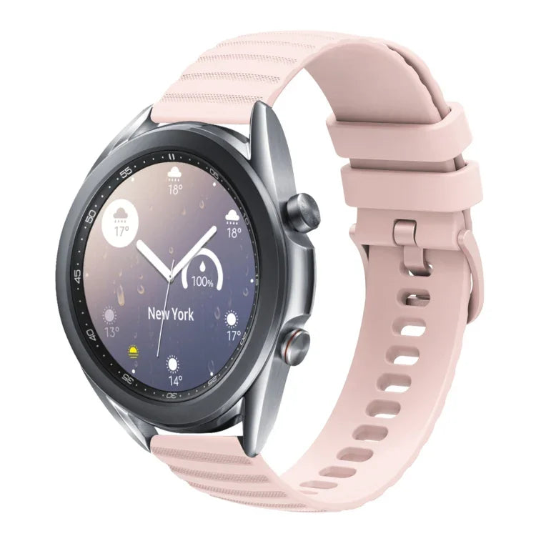 Bracelet de montre en silicone à motif points ondulés de 22 mm, couleur unie, pour Samsung Galaxy Watch3 45mm, pour Samsung Galaxy Watch 46mm, pour Samsung Gear S3 Classic, pour Samsung Gear S3 Frontier