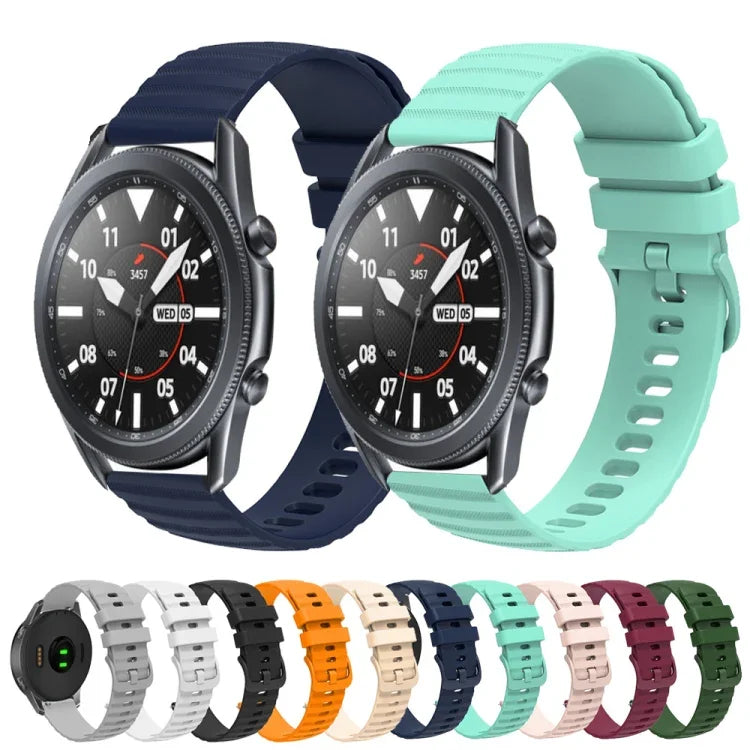 Bracelet de montre en silicone à motif points ondulés de 22 mm, couleur unie, pour Samsung Galaxy Watch3 45mm, pour Samsung Galaxy Watch 46mm, pour Samsung Gear S3 Classic, pour Samsung Gear S3 Frontier