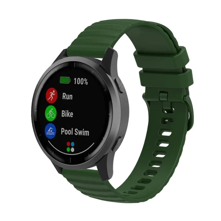 Bracelet de montre en silicone à motif points ondulés de 22 mm, couleur unie, pour Samsung Galaxy Watch3 45mm, pour Samsung Galaxy Watch 46mm, pour Samsung Gear S3 Classic, pour Samsung Gear S3 Frontier