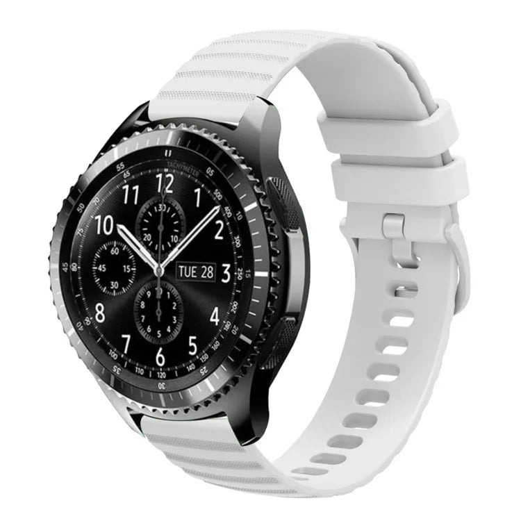 Bracelet de montre en silicone à motif points ondulés de 22 mm, couleur unie, pour Samsung Galaxy Watch3 45mm, pour Samsung Galaxy Watch 46mm, pour Samsung Gear S3 Classic, pour Samsung Gear S3 Frontier