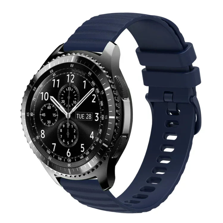 Bracelet de montre en silicone à motif points ondulés de 22 mm, couleur unie, pour Samsung Galaxy Watch3 45mm, pour Samsung Galaxy Watch 46mm, pour Samsung Gear S3 Classic, pour Samsung Gear S3 Frontier