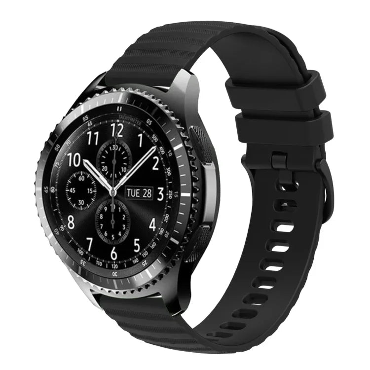 Bracelet de montre en silicone à motif points ondulés de 22 mm, couleur unie, pour Samsung Galaxy Watch3 45mm, pour Samsung Galaxy Watch 46mm, pour Samsung Gear S3 Classic, pour Samsung Gear S3 Frontier