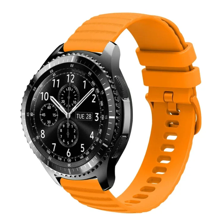 Bracelet de montre en silicone à motif points ondulés de 22 mm, couleur unie, pour Samsung Galaxy Watch3 45mm, pour Samsung Galaxy Watch 46mm, pour Samsung Gear S3 Classic, pour Samsung Gear S3 Frontier