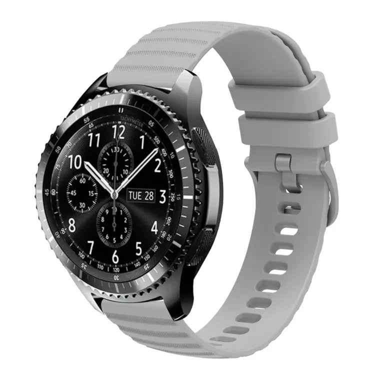 Bracelet de montre en silicone à motif points ondulés de 22 mm, couleur unie, pour Samsung Galaxy Watch3 45mm, pour Samsung Galaxy Watch 46mm, pour Samsung Gear S3 Classic, pour Samsung Gear S3 Frontier
