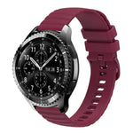 Bracelet de montre en silicone à motif points ondulés de 22 mm, couleur unie, pour Samsung Galaxy Watch3 45mm, pour Samsung Galaxy Watch 46mm, pour Samsung Gear S3 Classic, pour Samsung Gear S3 Frontier