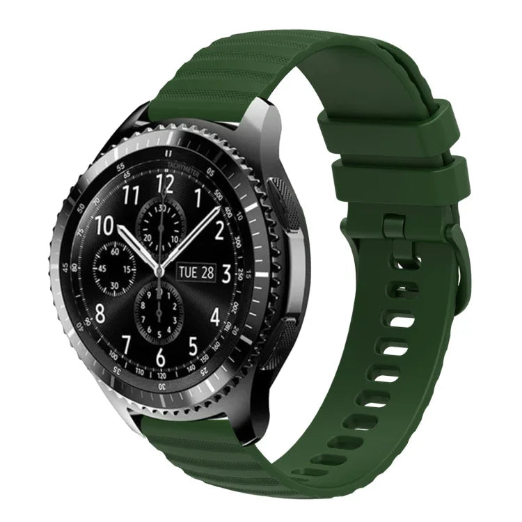 Bracelet de montre en silicone à motif points ondulés de 22 mm, couleur unie, pour Samsung Galaxy Watch3 45mm, pour Samsung Galaxy Watch 46mm, pour Samsung Gear S3 Classic, pour Samsung Gear S3 Frontier