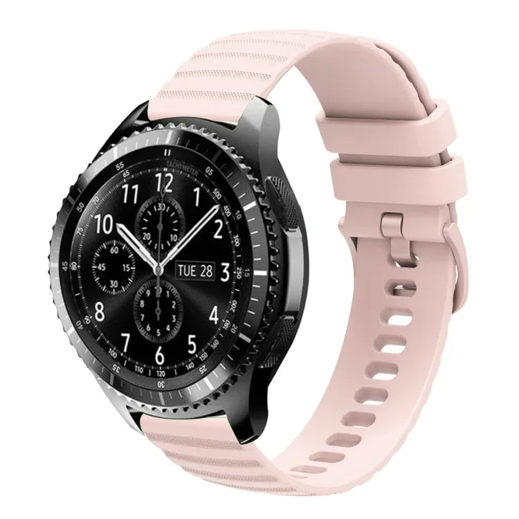Bracelet de montre en silicone à motif points ondulés de 22 mm, couleur unie, pour Samsung Galaxy Watch3 45mm, pour Samsung Galaxy Watch 46mm, pour Samsung Gear S3 Classic, pour Samsung Gear S3 Frontier
