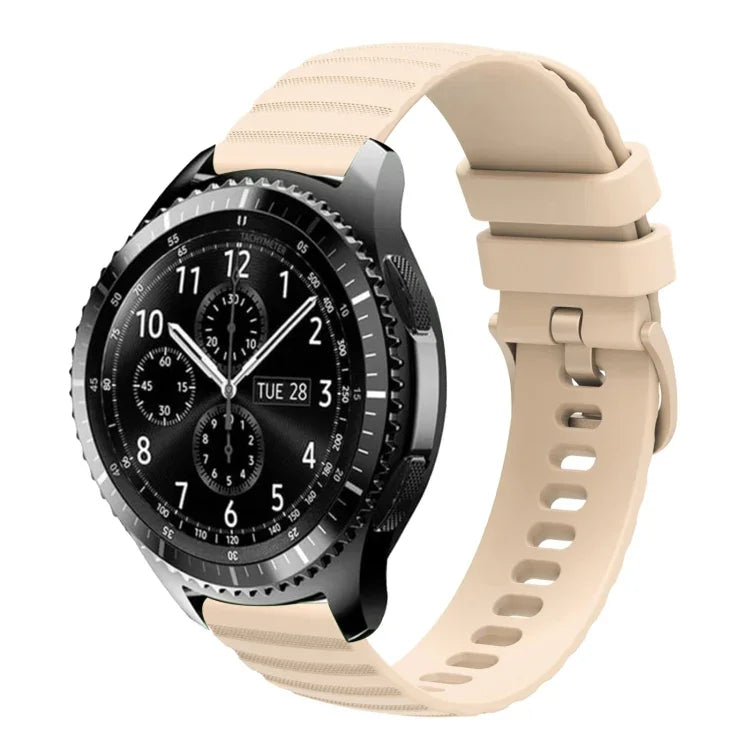 Bracelet de montre en silicone à motif points ondulés de 22 mm, couleur unie, pour Samsung Galaxy Watch3 45mm, pour Samsung Galaxy Watch 46mm, pour Samsung Gear S3 Classic, pour Samsung Gear S3 Frontier