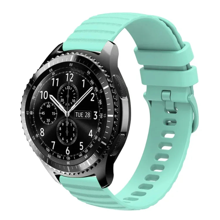 Bracelet de montre en silicone à motif points ondulés de 22 mm, couleur unie, pour Samsung Galaxy Watch3 45mm, pour Samsung Galaxy Watch 46mm, pour Samsung Gear S3 Classic, pour Samsung Gear S3 Frontier