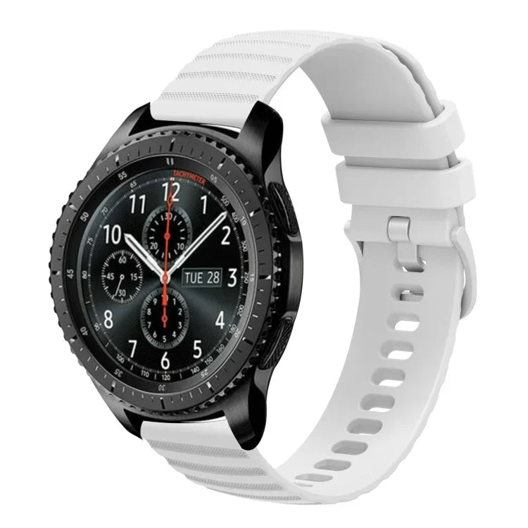 Bracelet de montre en silicone à motif points ondulés de 22 mm, couleur unie, pour Samsung Galaxy Watch3 45mm, pour Samsung Galaxy Watch 46mm, pour Samsung Gear S3 Classic, pour Samsung Gear S3 Frontier