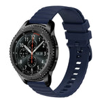 Bracelet de montre en silicone à motif points ondulés de 22 mm, couleur unie, pour Samsung Galaxy Watch3 45mm, pour Samsung Galaxy Watch 46mm, pour Samsung Gear S3 Classic, pour Samsung Gear S3 Frontier