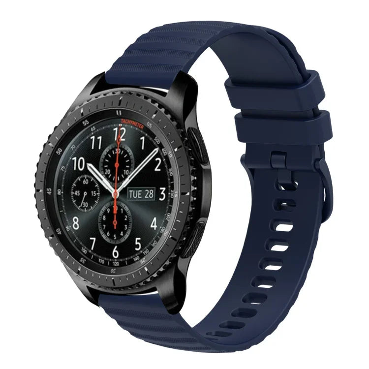 Bracelet de montre en silicone à motif points ondulés de 22 mm, couleur unie, pour Samsung Galaxy Watch3 45mm, pour Samsung Galaxy Watch 46mm, pour Samsung Gear S3 Classic, pour Samsung Gear S3 Frontier