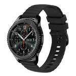 Bracelet de montre en silicone à motif points ondulés de 22 mm, couleur unie, pour Samsung Galaxy Watch3 45mm, pour Samsung Galaxy Watch 46mm, pour Samsung Gear S3 Classic, pour Samsung Gear S3 Frontier