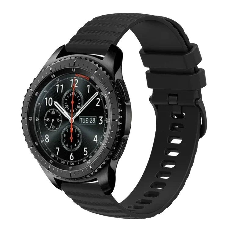 Bracelet de montre en silicone à motif points ondulés de 22 mm, couleur unie, pour Samsung Galaxy Watch3 45mm, pour Samsung Galaxy Watch 46mm, pour Samsung Gear S3 Classic, pour Samsung Gear S3 Frontier