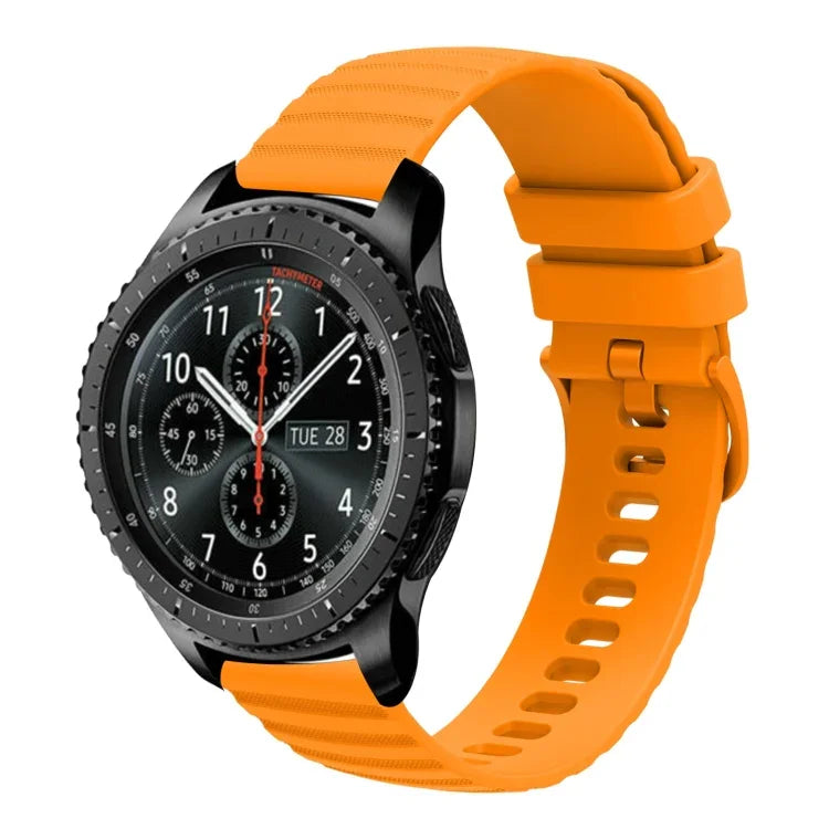 Bracelet de montre en silicone à motif points ondulés de 22 mm, couleur unie, pour Samsung Galaxy Watch3 45mm, pour Samsung Galaxy Watch 46mm, pour Samsung Gear S3 Classic, pour Samsung Gear S3 Frontier
