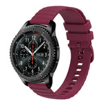 Bracelet de montre en silicone à motif points ondulés de 22 mm, couleur unie, pour Samsung Galaxy Watch3 45mm, pour Samsung Galaxy Watch 46mm, pour Samsung Gear S3 Classic, pour Samsung Gear S3 Frontier
