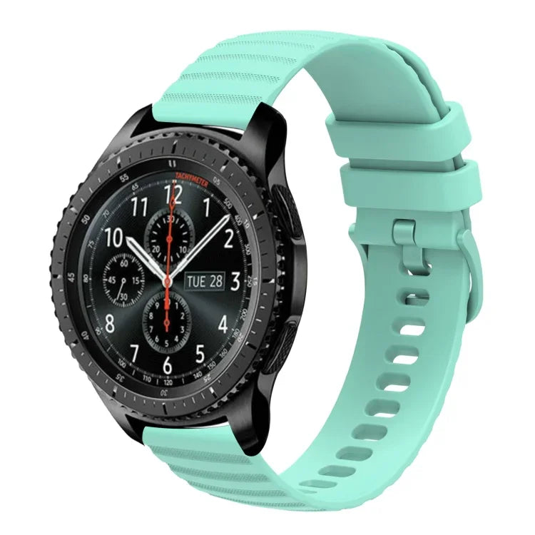 Bracelet de montre en silicone à motif points ondulés de 22 mm, couleur unie, pour Samsung Galaxy Watch3 45mm, pour Samsung Galaxy Watch 46mm, pour Samsung Gear S3 Classic, pour Samsung Gear S3 Frontier