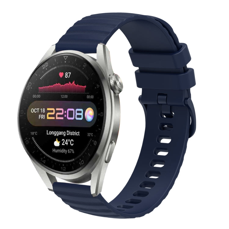 22mm Wavy Dot Pattern Solid Color Silicone Watch Band, For Huawei Watch 3 Pro New