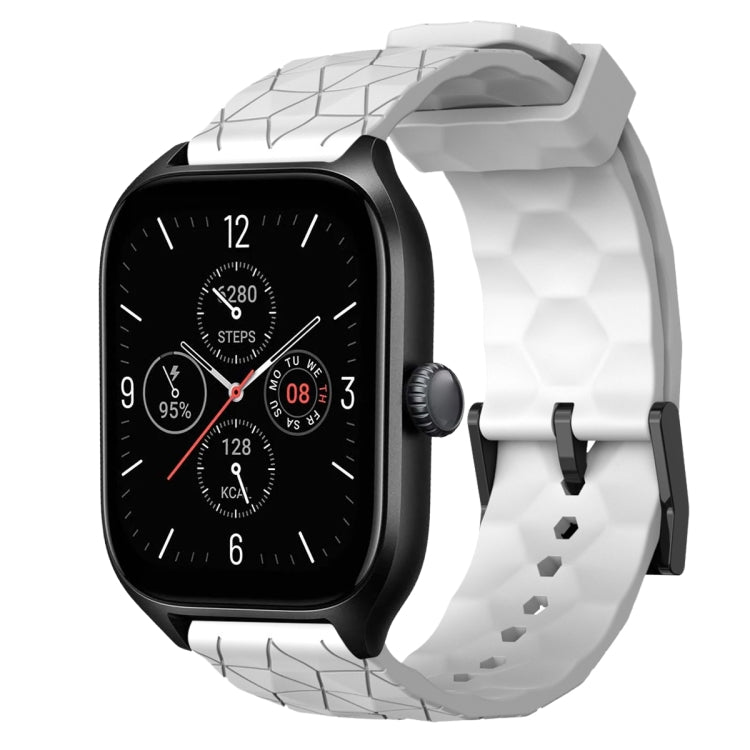 20mm Football Pattern Solid Color Silicone Watch Band, For Amazfit GTS 4, For Amazfit GTS 3, For Amazfit GTS 2E, For Amazfit GTS 2 Mini