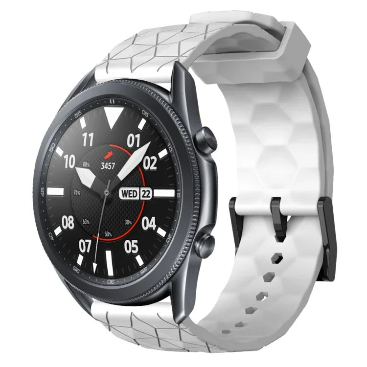 Bracelet de montre en silicone à motif football de couleur unie 22 mm, pour Samsung Galaxy Watch3 45 mm, pour Samsung Galaxy Watch 46 mm, pour Samsung Gear S3 Classic, pour Samsung Gear S3 Frontier