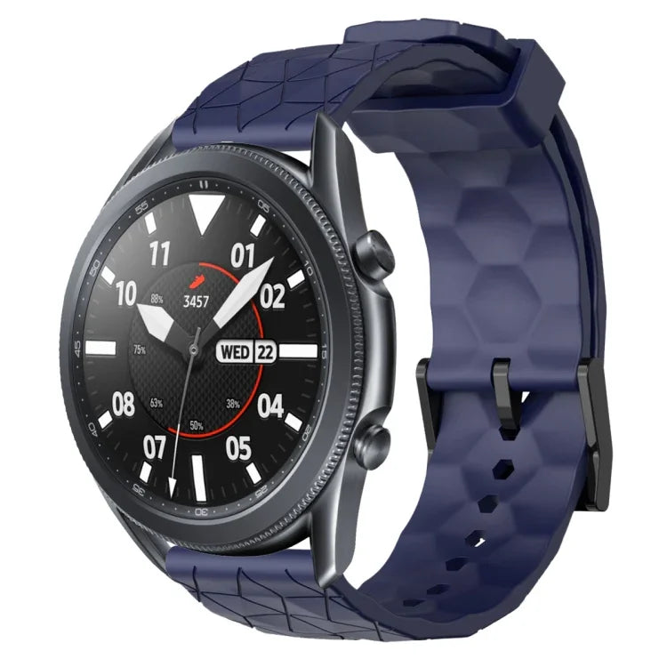 Bracelet de montre en silicone à motif football de couleur unie 22 mm, pour Samsung Galaxy Watch3 45 mm, pour Samsung Galaxy Watch 46 mm, pour Samsung Gear S3 Classic, pour Samsung Gear S3 Frontier