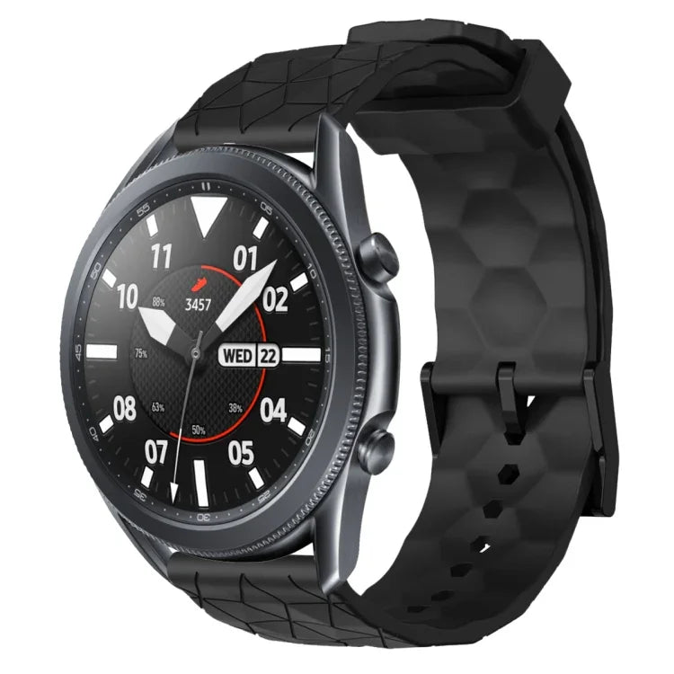 Bracelet de montre en silicone à motif football de couleur unie 22 mm, pour Samsung Galaxy Watch3 45 mm, pour Samsung Galaxy Watch 46 mm, pour Samsung Gear S3 Classic, pour Samsung Gear S3 Frontier