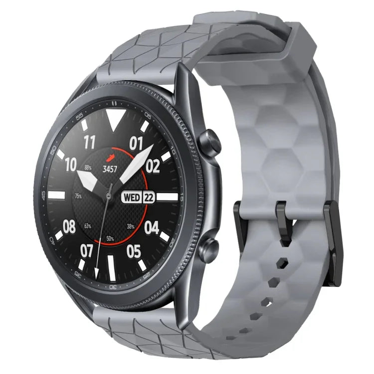 Bracelet de montre en silicone à motif football de couleur unie 22 mm, pour Samsung Galaxy Watch3 45 mm, pour Samsung Galaxy Watch 46 mm, pour Samsung Gear S3 Classic, pour Samsung Gear S3 Frontier