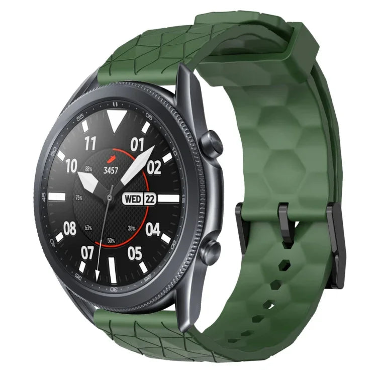 Bracelet de montre en silicone à motif football de couleur unie 22 mm, pour Samsung Galaxy Watch3 45 mm, pour Samsung Galaxy Watch 46 mm, pour Samsung Gear S3 Classic, pour Samsung Gear S3 Frontier