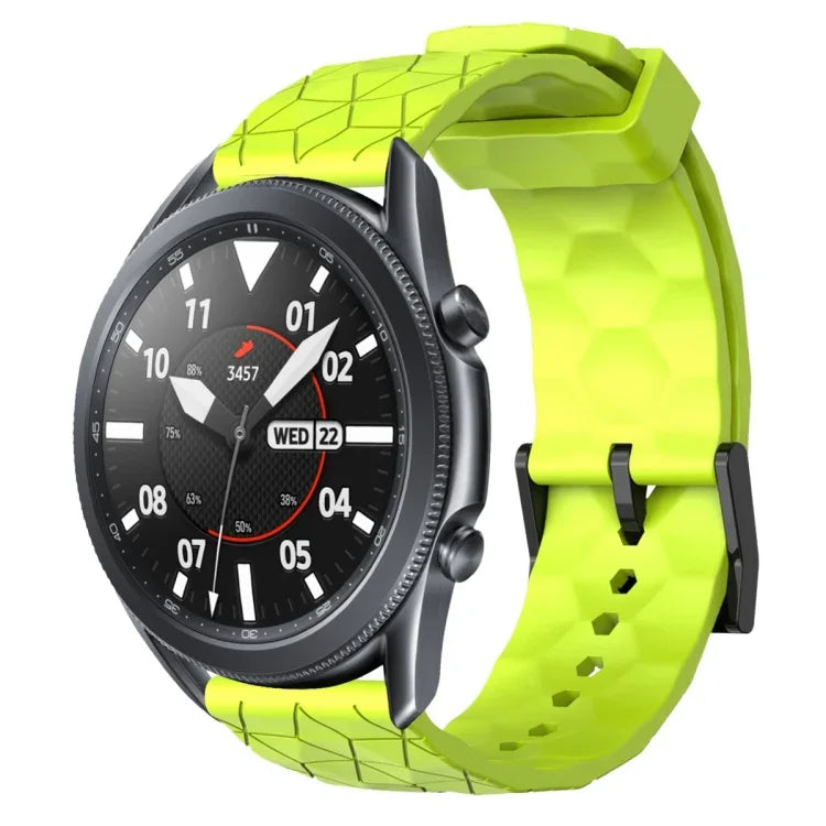 Bracelet de montre en silicone à motif football de couleur unie 22 mm, pour Samsung Galaxy Watch3 45 mm, pour Samsung Galaxy Watch 46 mm, pour Samsung Gear S3 Classic, pour Samsung Gear S3 Frontier