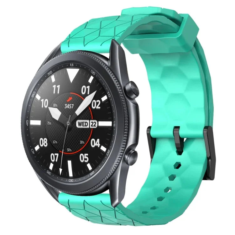 Bracelet de montre en silicone à motif football de couleur unie 22 mm, pour Samsung Galaxy Watch3 45 mm, pour Samsung Galaxy Watch 46 mm, pour Samsung Gear S3 Classic, pour Samsung Gear S3 Frontier