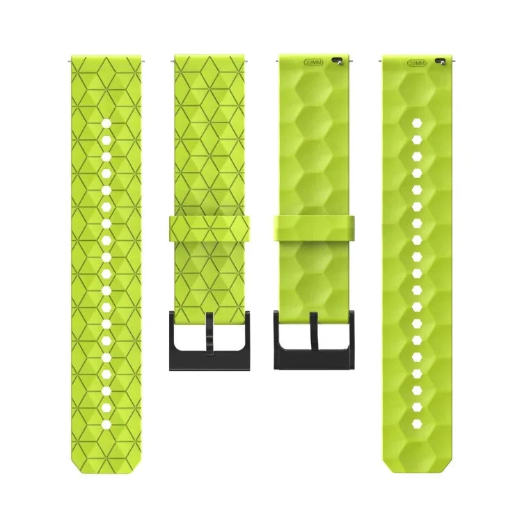 Bracelet de montre en silicone à motif football de couleur unie 22 mm, pour Samsung Galaxy Watch3 45 mm, pour Samsung Galaxy Watch 46 mm, pour Samsung Gear S3 Classic, pour Samsung Gear S3 Frontier