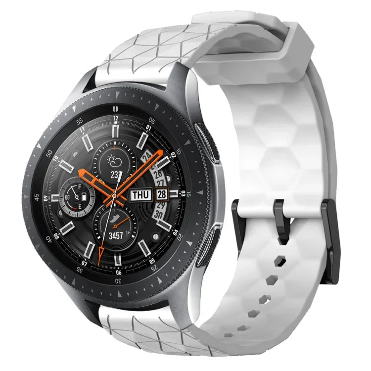 Bracelet de montre en silicone à motif football de couleur unie 22 mm, pour Samsung Galaxy Watch3 45 mm, pour Samsung Galaxy Watch 46 mm, pour Samsung Gear S3 Classic, pour Samsung Gear S3 Frontier