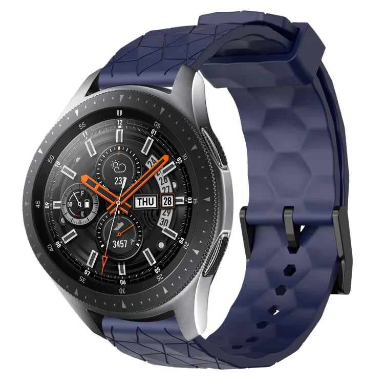 Bracelet de montre en silicone à motif football de couleur unie 22 mm, pour Samsung Galaxy Watch3 45 mm, pour Samsung Galaxy Watch 46 mm, pour Samsung Gear S3 Classic, pour Samsung Gear S3 Frontier