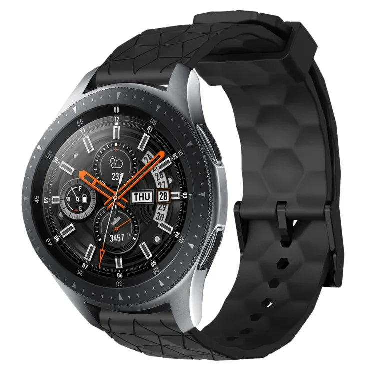 Bracelet de montre en silicone à motif football de couleur unie 22 mm, pour Samsung Galaxy Watch3 45 mm, pour Samsung Galaxy Watch 46 mm, pour Samsung Gear S3 Classic, pour Samsung Gear S3 Frontier