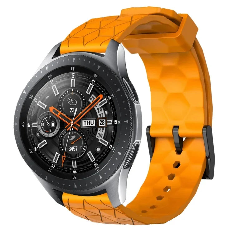 Bracelet de montre en silicone à motif football de couleur unie 22 mm, pour Samsung Galaxy Watch3 45 mm, pour Samsung Galaxy Watch 46 mm, pour Samsung Gear S3 Classic, pour Samsung Gear S3 Frontier