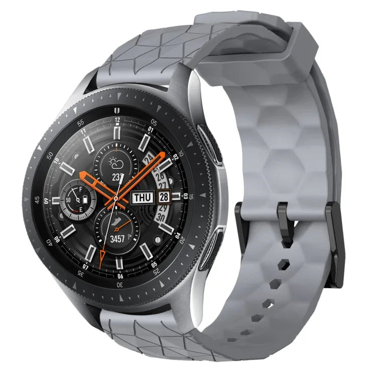 Bracelet de montre en silicone à motif football de couleur unie 22 mm, pour Samsung Galaxy Watch3 45 mm, pour Samsung Galaxy Watch 46 mm, pour Samsung Gear S3 Classic, pour Samsung Gear S3 Frontier
