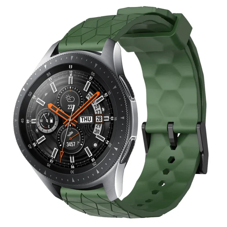 Bracelet de montre en silicone à motif football de couleur unie 22 mm, pour Samsung Galaxy Watch3 45 mm, pour Samsung Galaxy Watch 46 mm, pour Samsung Gear S3 Classic, pour Samsung Gear S3 Frontier