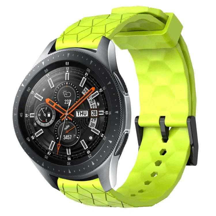 Bracelet de montre en silicone à motif football de couleur unie 22 mm, pour Samsung Galaxy Watch3 45 mm, pour Samsung Galaxy Watch 46 mm, pour Samsung Gear S3 Classic, pour Samsung Gear S3 Frontier
