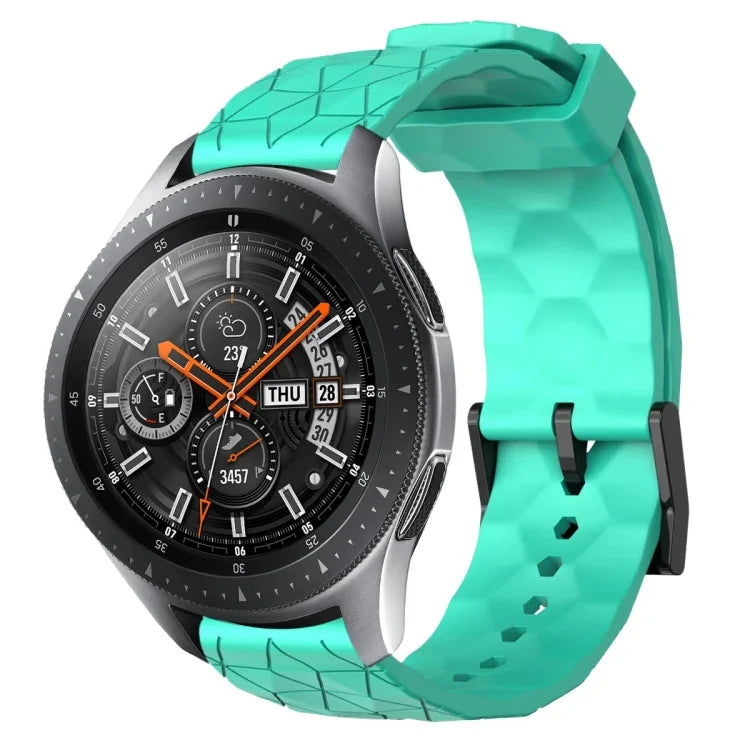 Bracelet de montre en silicone à motif football de couleur unie 22 mm, pour Samsung Galaxy Watch3 45 mm, pour Samsung Galaxy Watch 46 mm, pour Samsung Gear S3 Classic, pour Samsung Gear S3 Frontier