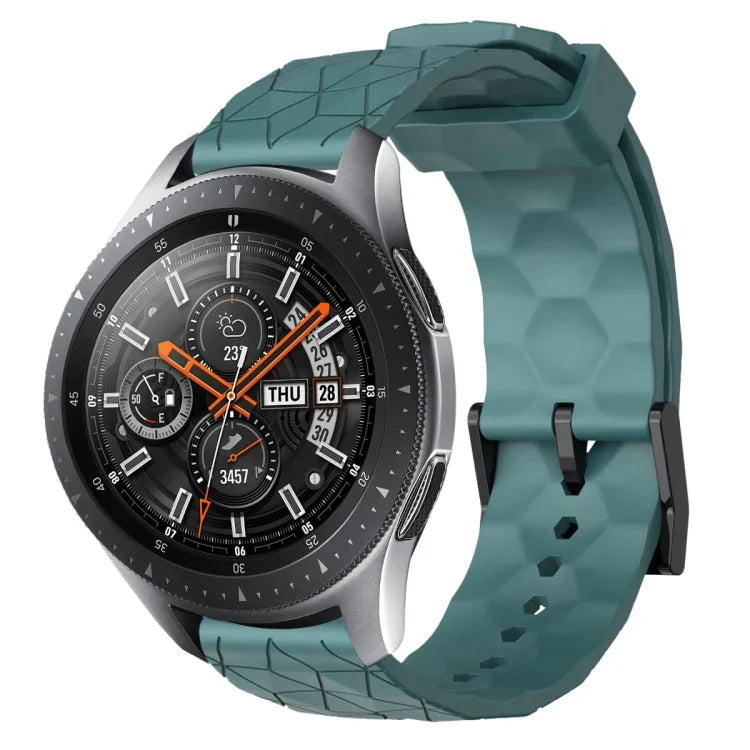 Bracelet de montre en silicone à motif football de couleur unie 22 mm, pour Samsung Galaxy Watch3 45 mm, pour Samsung Galaxy Watch 46 mm, pour Samsung Gear S3 Classic, pour Samsung Gear S3 Frontier