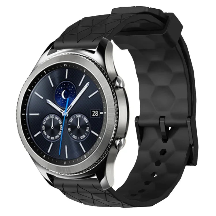 Bracelet de montre en silicone à motif football de couleur unie 22 mm, pour Samsung Galaxy Watch3 45 mm, pour Samsung Galaxy Watch 46 mm, pour Samsung Gear S3 Classic, pour Samsung Gear S3 Frontier