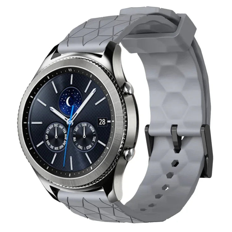 Bracelet de montre en silicone à motif football de couleur unie 22 mm, pour Samsung Galaxy Watch3 45 mm, pour Samsung Galaxy Watch 46 mm, pour Samsung Gear S3 Classic, pour Samsung Gear S3 Frontier
