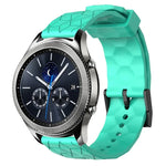 Bracelet de montre en silicone à motif football de couleur unie 22 mm, pour Samsung Galaxy Watch3 45 mm, pour Samsung Galaxy Watch 46 mm, pour Samsung Gear S3 Classic, pour Samsung Gear S3 Frontier